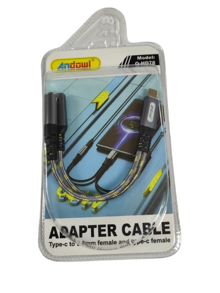 Adap Ter Cable Type-C to 3.5mm Female and Type-C Female Q-Hd78
