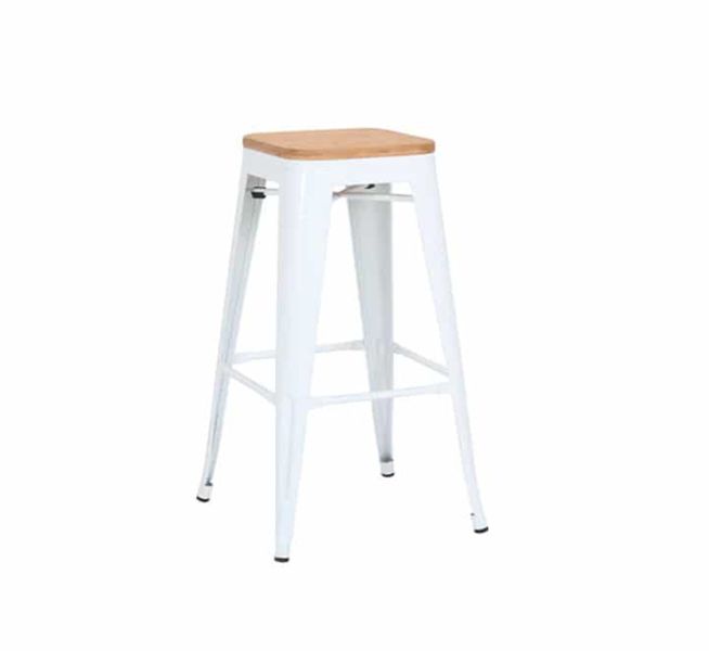 Bar Chair With Wooden Seat