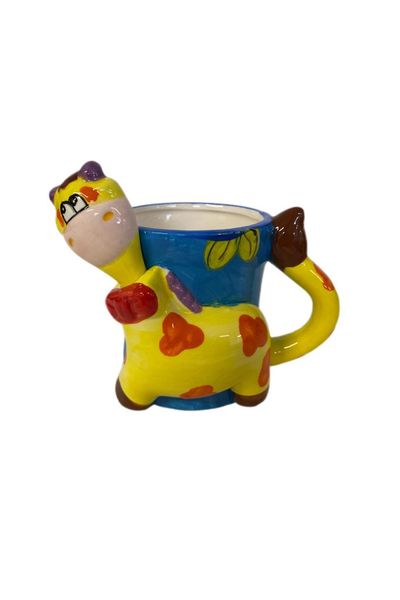 Kiddies Crazy Giraffe With Spoon Cup Glass 1 Pack