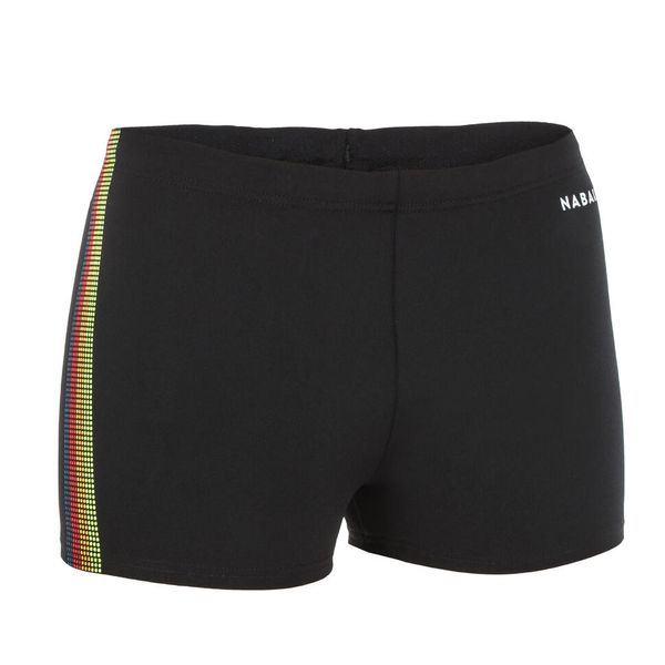 Nabaiji Boys' Swimming Boxer - Fitib - Black / Neon yellow