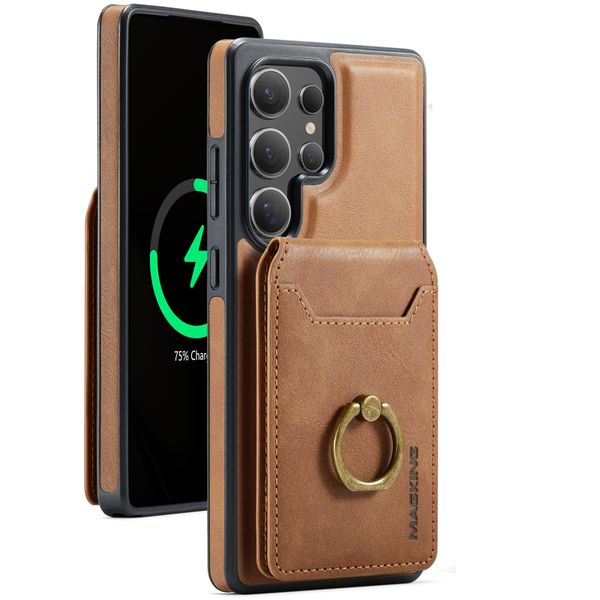 Samsung Galaxy S25 Ultra Magnetic Case PU Leather Phone Case