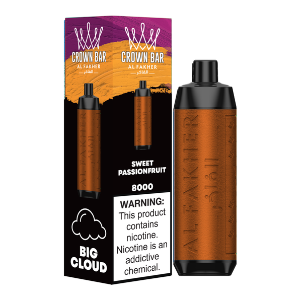 Al Fakher - Crown Bar 8000 puff disposable vape - Sweet Passion Fruit