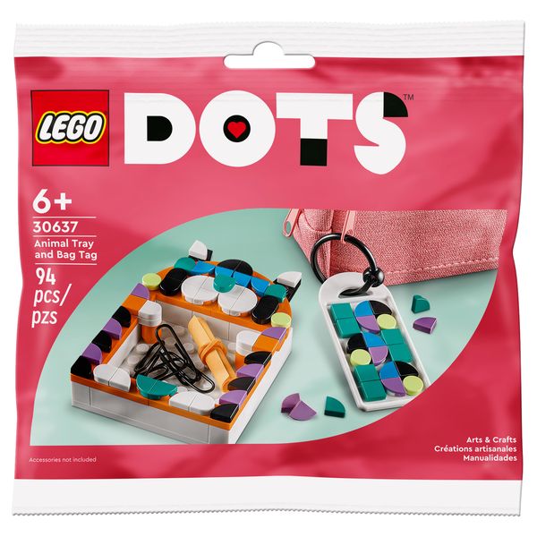 LEGO® DOTS Animal Tray and Bag Tag 30637 Building Toy Set (94 Pieces)