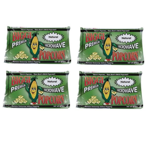 Bulk Pack 4 x Premium Microwave Popcorn Natural 100g Each