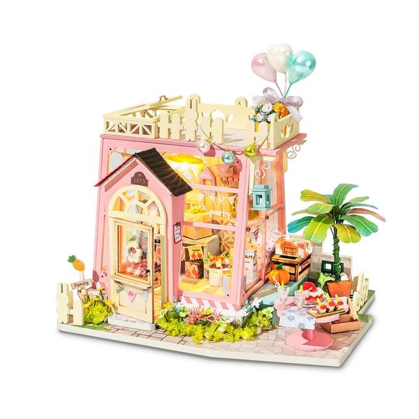 Robotime Holiday Party Time DIY Miniature House Kit 1:22