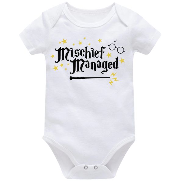 Mischief Managed Fantasy Baby Vest Bodysuit Onesie Short Sleeve