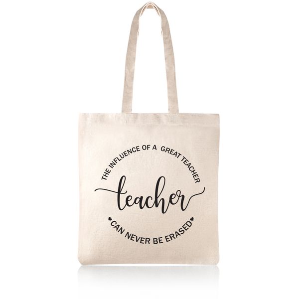 Inspirational Teacher Quote Cotton Shopper Tote Bag