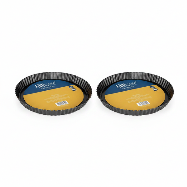 Hillhouse Non-Stick Quiche Pan 26cm for Tarts and Pies - 2 Pack