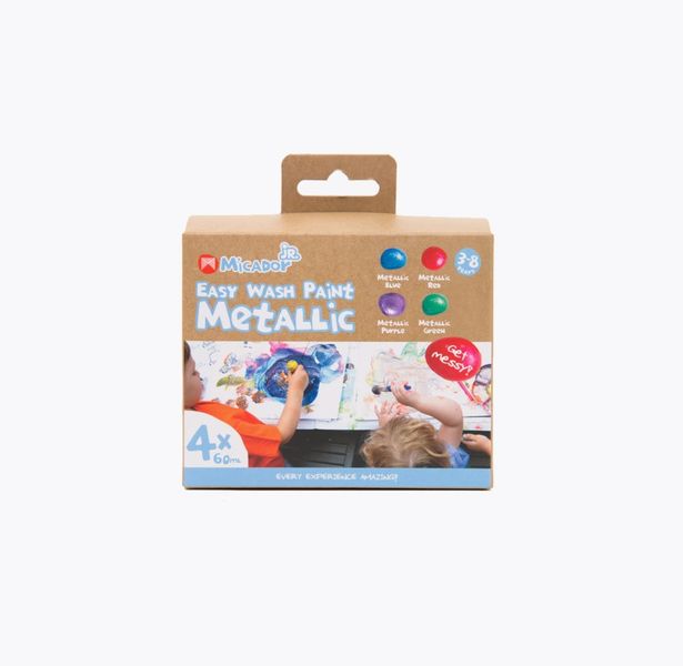Micador - Jr Tubs Pack 4 Easy Wash Paint - Metallic - 60ml