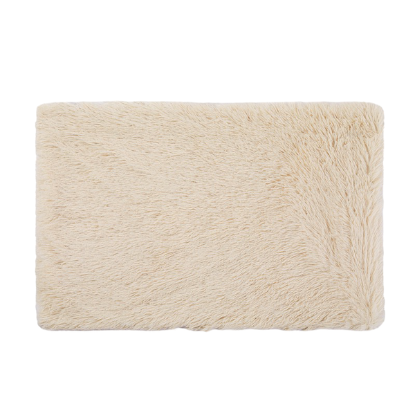 Solid Colour Super Fluffy Soft Rectangular Rug Decoration Mat 60x40CM