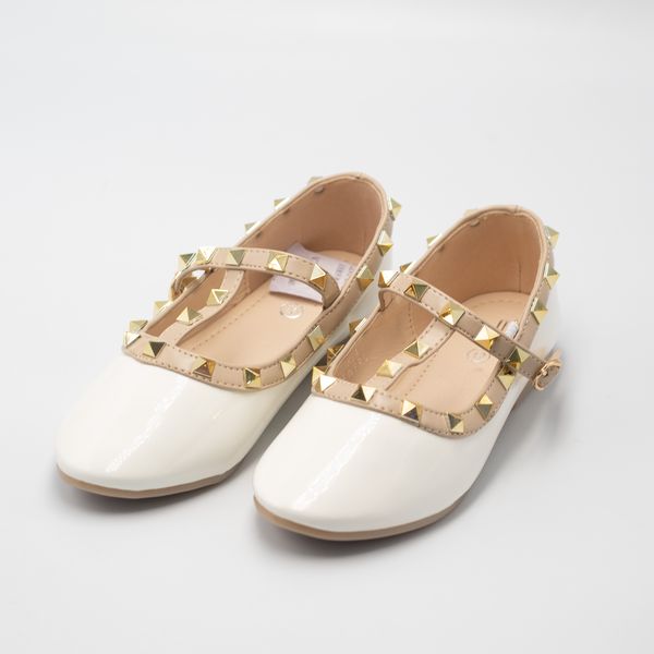 Lamara Paris Caria Girls Dress Pump With Studded Detail White