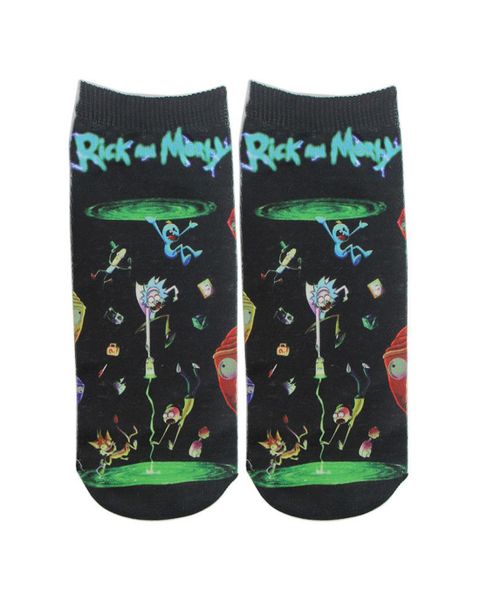 SKA Rick &amp; Morty Light Ankle Fashion Socks- Falling Night Space Black