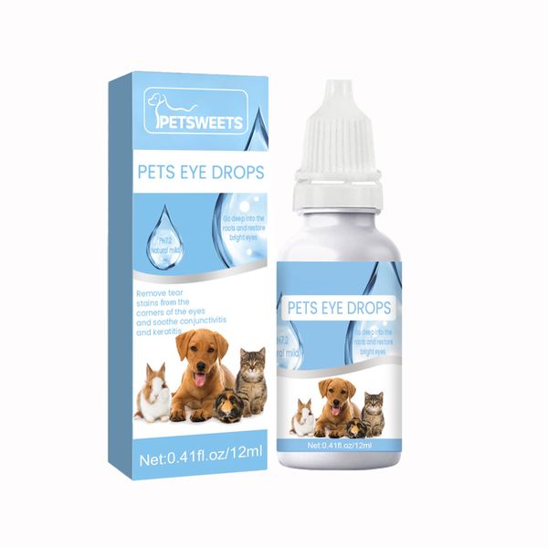 12ml Pets Eye Drops Tear Stain Remover Eye Cleaner For Dogs Cats Eyes