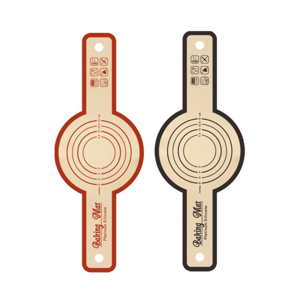 2 PCs 8.3" Reusable Silicone Sourdough BreadBaking Mat with Long Handles