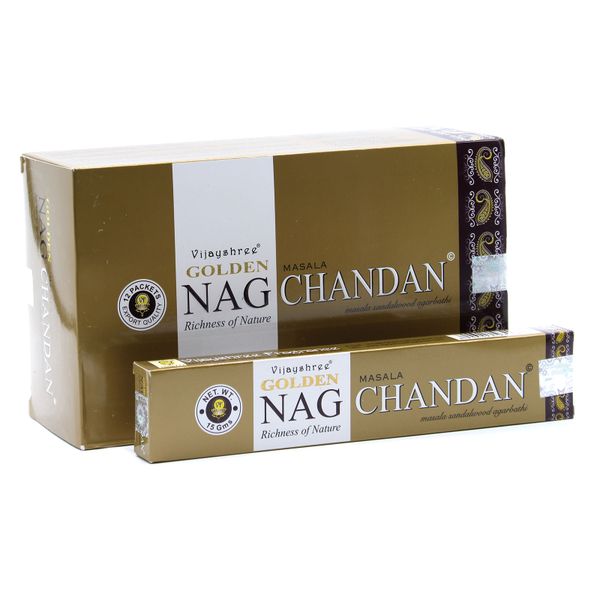 Golden Nag Incense Sticks - 12 Pack - Chandan