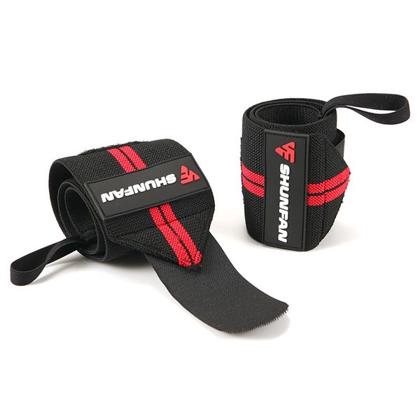 Shunfan Wrist Wraps/Straps For Weightlifting - Set of 2 - Red/Black