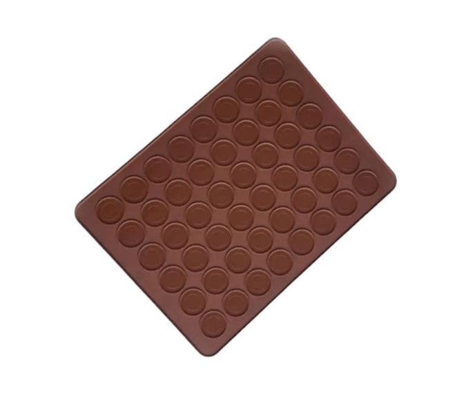 1 Piece - Macaron Baking Mat With 48 Holes - Chocolate Brown