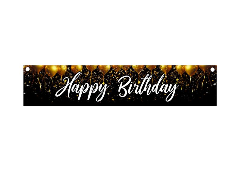 Banner Happy Birthday 1mx200mm Vinyl on Wood