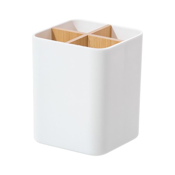 Modern 4-Compartment Storage Box - White