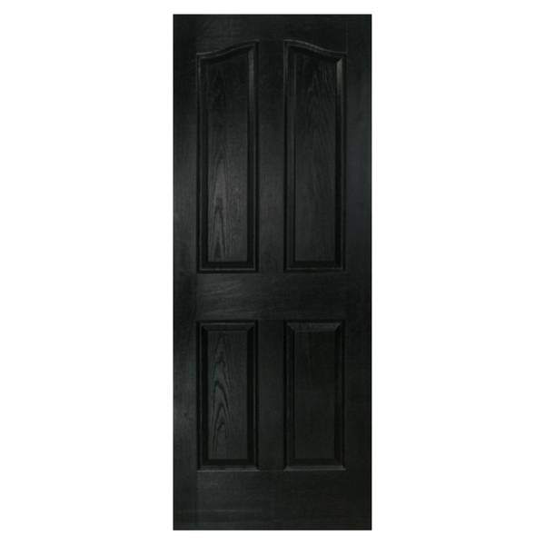 4 Panel -Town House Door -Hollow Core -Black