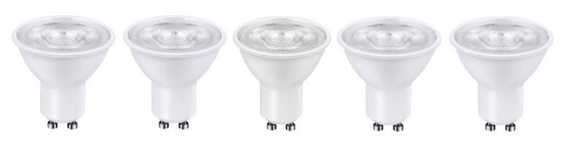 Pack of 5 - Cool White Dimmable 7W 600lm LED GU10 Bulb