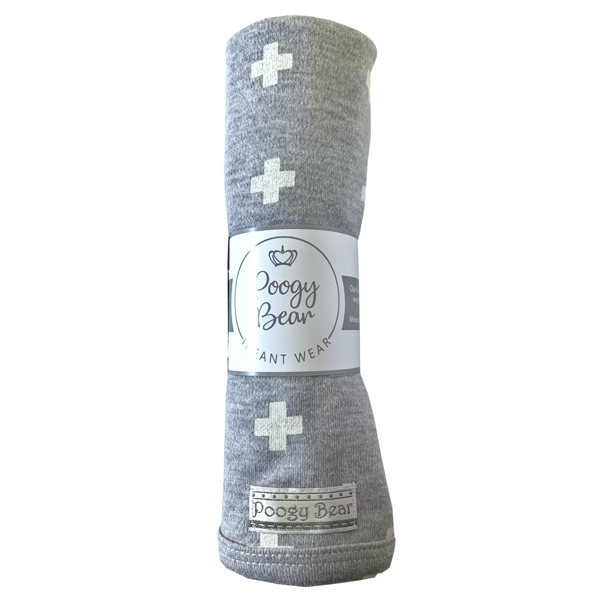 Poogy Bear 100 Cotton Swaddling Blanket Grey Crosses Buy Online in