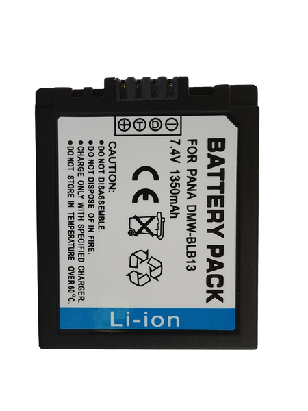 1350mAh Lithium-ion Battery for Panasonic Lumix DMW-BLB13/ DMW-BLB13E etc.