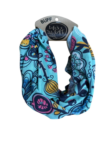 Neck Gaiter - Butterfly Flowers &amp; Spiky Leaves