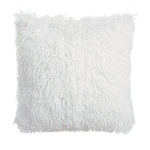 White Faux Fluffy Cushion Cover