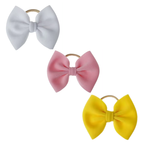 Elastic Velvet Baby Bows Headbands for Infants, Toddlers, Girls - Pack of 3 Image