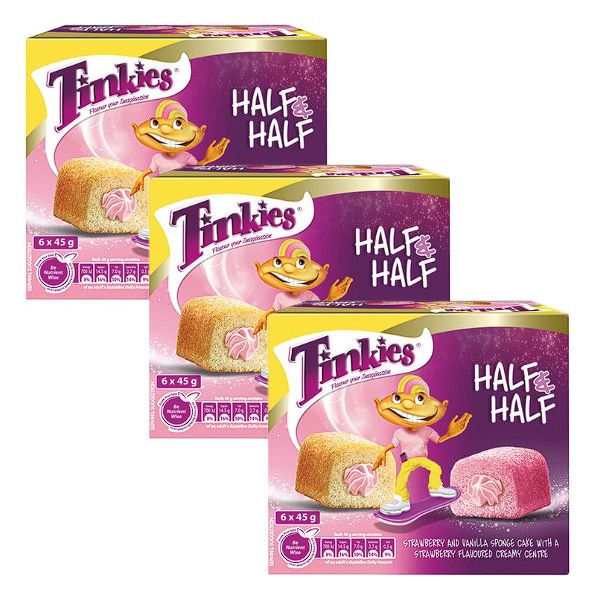 Tinkies Sponge Cakes Strawberry and Vanilla 18 x 45g