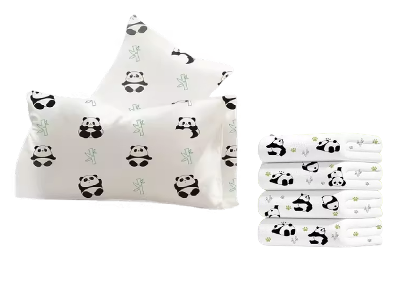 Soft Printed Disposable Travel Pillow Case -Set of 8
