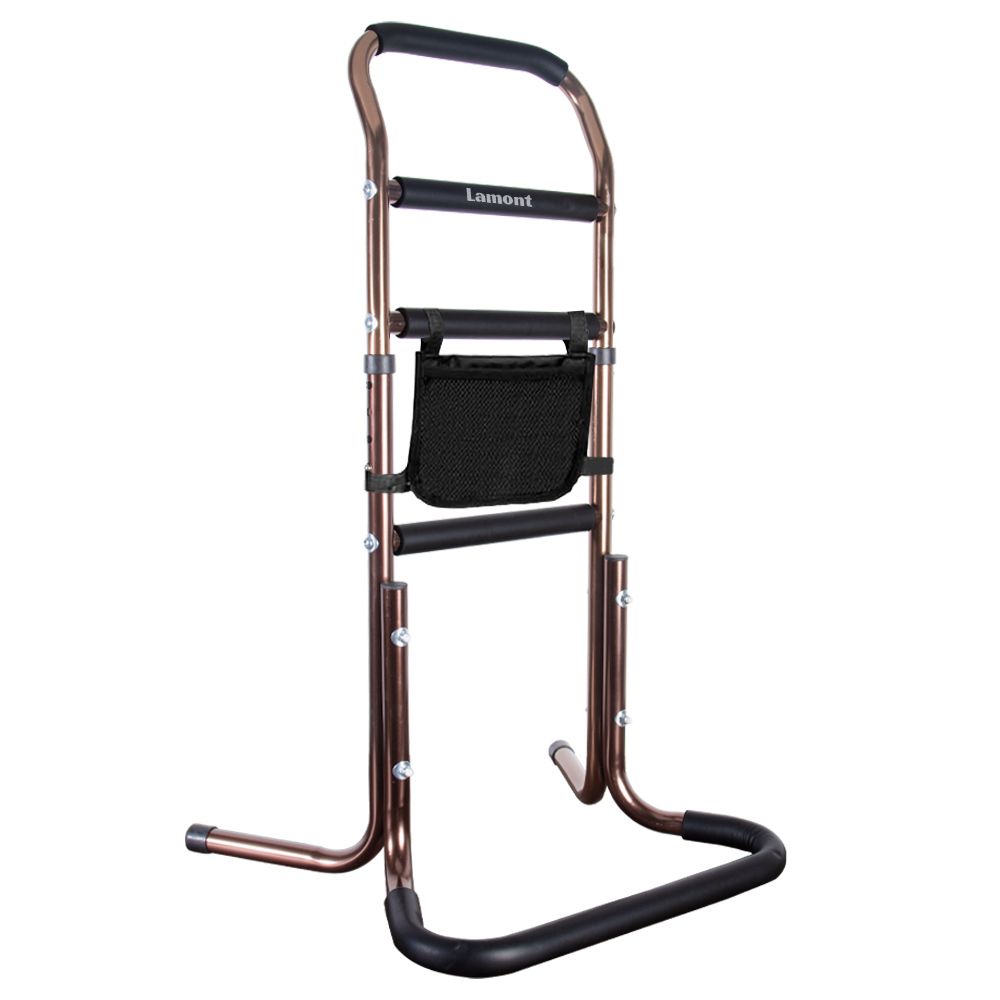 Adjustable Rise Assist Auxiliary Handrail with Storage Bag