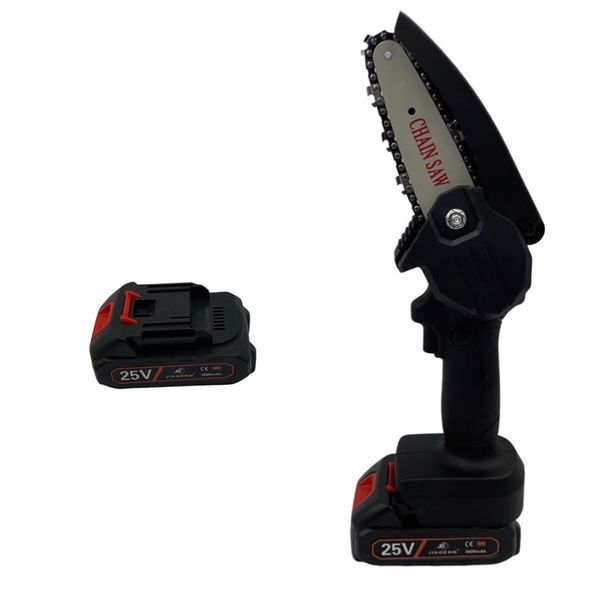 25V Mini Cordless Rechargeable Portable One-Hand Power Chain Saw -JG0863