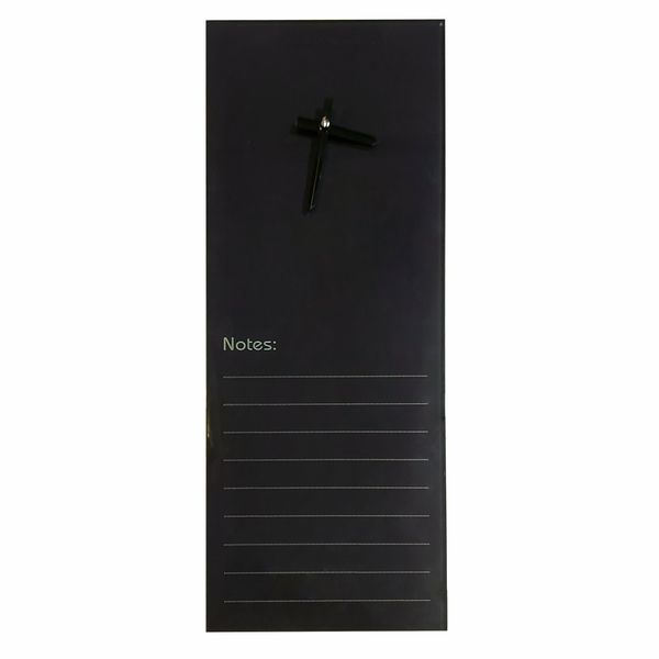 Parrot Products Black Glass Wall Clock With Notes - 21x58cm