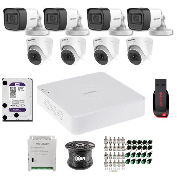 Hikvision 8 Channel 2MP 1080P Complete Kit - New Model