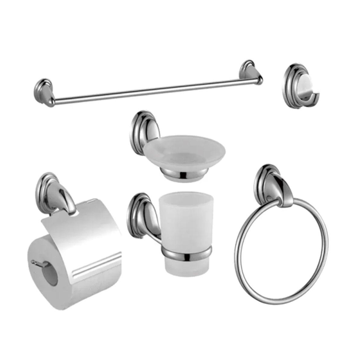 Bathroom Accessories, 6 Piece Chrome Plated Zinc Shop Today. Get it