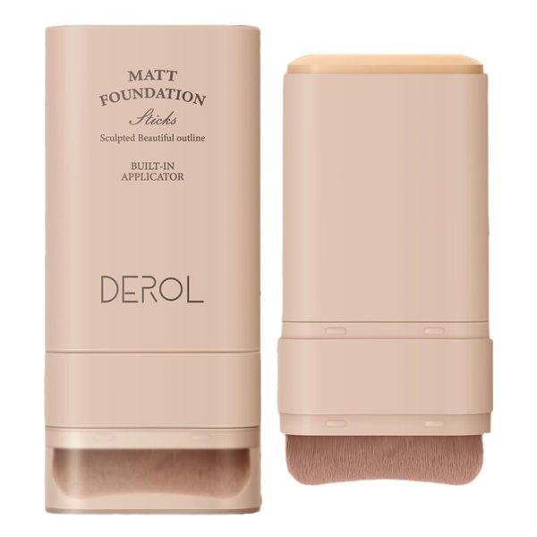 Matte Foundation Stick Velvet High Coverage Cream Makeup with Brush