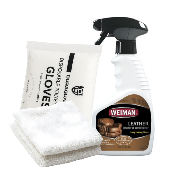 Weiman Leather Cream With Microfiber Cloths &amp; Disposable Gloves