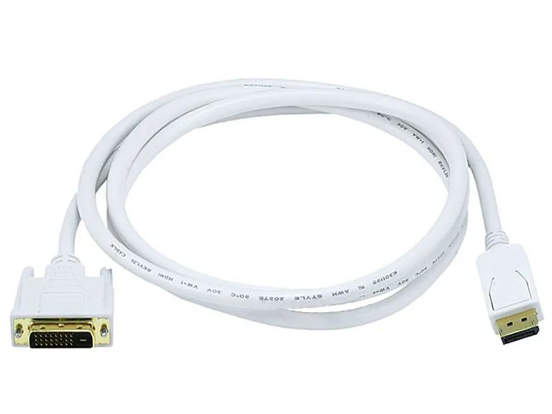 Monoprice DisplayPort to DVI Cable, White - 1.8m