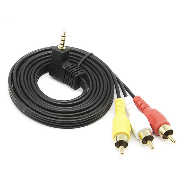DW-3.5 mm to RCA AV Camcorder Video Cable Male to 3RCA Male Plug 1.5M