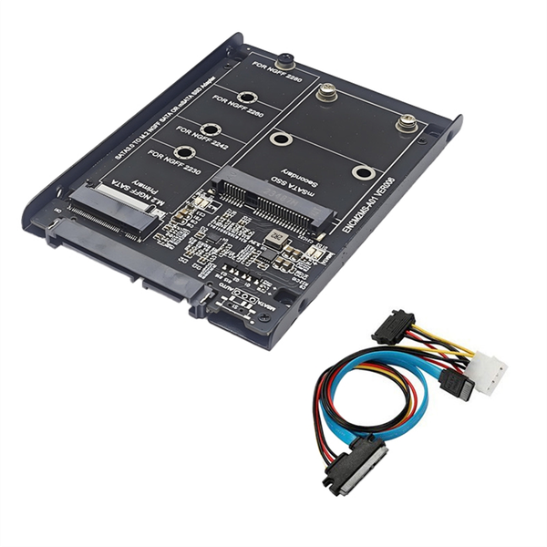 SSD Enclosure M2 SATA + MSATA to SATA3.0 6Gb Adapter Riser Card Board