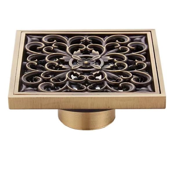 Sturdy Brass Square Shower Drain Covers with Removable Filter, Easy Install