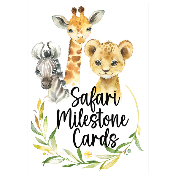 Safari Baby Milestone Cards - 20 cards