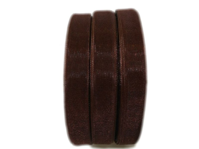 Bead Cool - Organza Ribbon - 12mm width - Brown- 120 meters