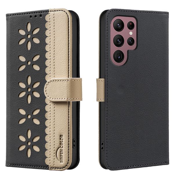 RFID Color-Blocked Floral Phone Case Compatible with Galaxy S21 Ultra