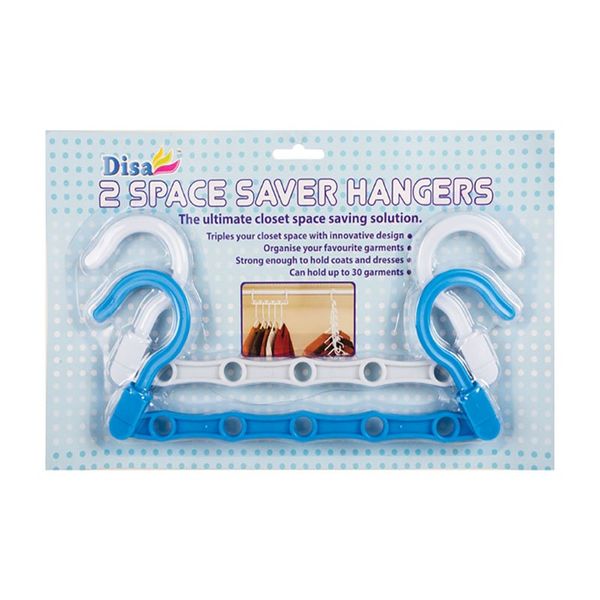 Bulk Pack x 6 Clothes Hangers Plastic Space Saver 2pcs Per Pack