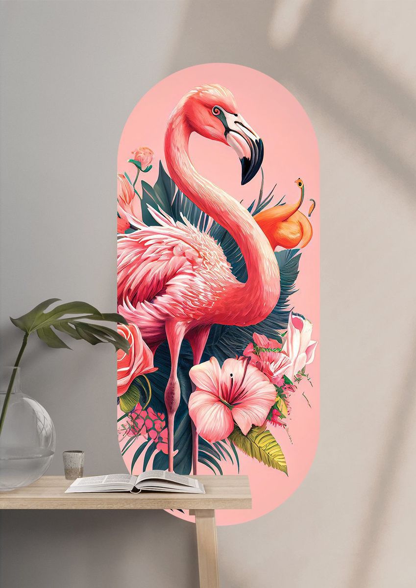 3D Pink Flamingo 020 Andrea haase Wall Sticker