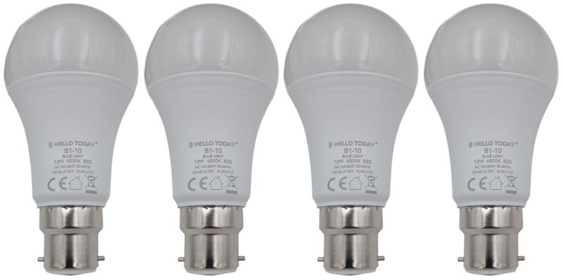 Hello Today B22 LED 12W Light Bulb Cool White - 4 Pack Cool White