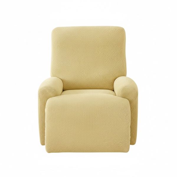 1 Seater Stretch Recliner Sofa Cover - Jacquard Fabric Furniture Protector